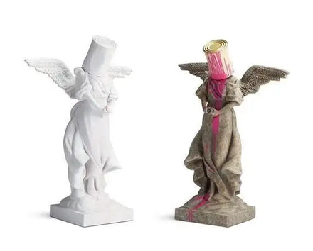 Hot Sell Gift Banksy Bucket Paint Angel Figurine Fashion Sculpture Resin Craft Angel Banksy