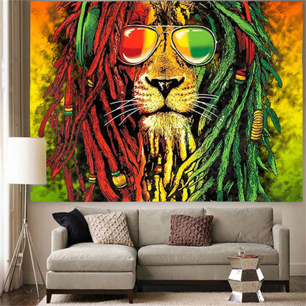 Custom Logo Psychedelic Vikings Wall Raven Mysterious Meditation Psychedelic Runes Art Wall Hanging Tapestries