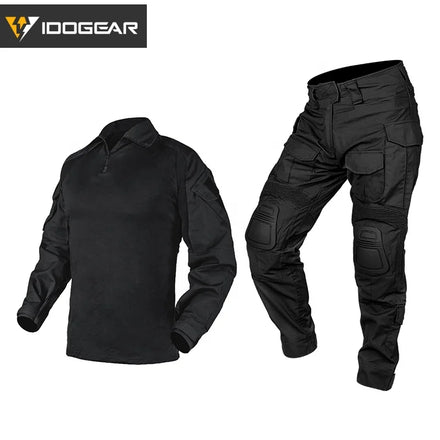 IDOGEAR Men Camouflaged Uniforms Camo Camouflage Clothing Tactical BDU G3 Combat Uniforms with Knee Pads Elbow Pads