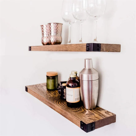 Rustic Solid Wood Eco-Friendly Painted Wall-Mounted Shelves
