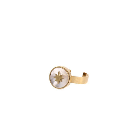 Custom Luxury Adjustable Ring Stainless Steel Shell Round Rings for Women