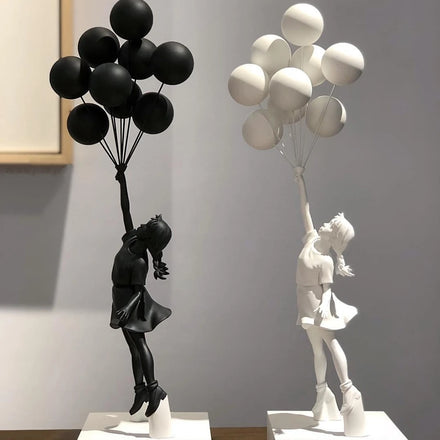 Hot Sell Banksy Heals Girls Sculptural Ornaments for Flying Balloons Girl Resin Craft Sculpture Banksy