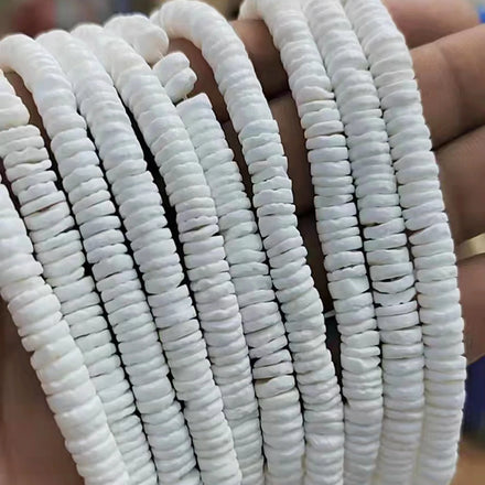 White Shell Disc Spacer Beads Shell Beads Mother of Pearl Disc Chip Beads for DIY Jewelry Making 4mm 5mm 6mm 7mm 8mm