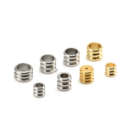 Stainless Steel Round Tube Spacer Beads Gold Plating Spacer Positioning Beads for Jewelry Making Accessories