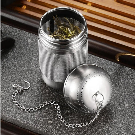 Stainless Steel Cooking Spices Infuser Fine Mesh Loose Tea Herbal Strainer Filter with Extended Chain Kitchen Seasoning Balls