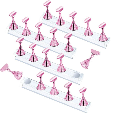 10Pcs Nail Stand for Press on Nail Display Practice Stands with Magnetic Base Nail Tip Holders