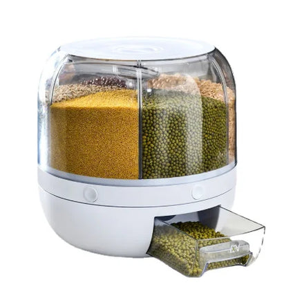 Hot Selling High Quality Rotatable kitchen rice Grain Storage Box Separated and sealed Rice Bucket