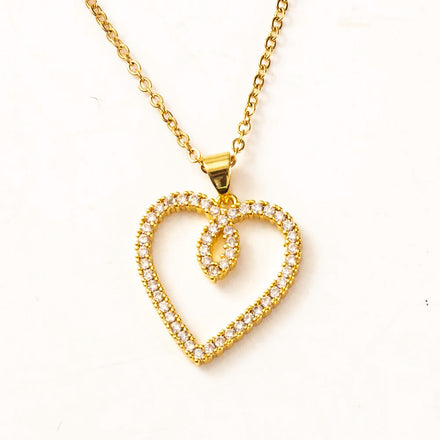 New Arrival Heart Necklace Crystal Jewelry Necklaces Love Heart Pendant Boho Zircon for Women Mother Day Gifts