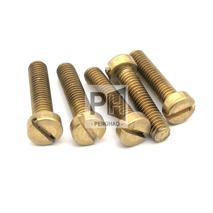 Brass Slotted Cheese Head Screw DIN84 Brass Screw Brass Bolt GB65 M2 M2.5 M3 M4 M5 M6 M8 Slotted Screw