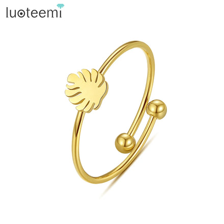 SP-LAM Wholesale Trendy Stainless Steel Free Shipping 2024 Metal Gold Rings Jewelry Women