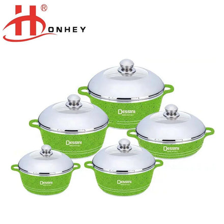 2026 New Colorfully Non Stick Aluminum Cookware Set With Glass Lid Light Smoke and Less Oil for Classic
