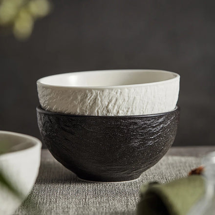 White Ceramic Round Porcelain Bowls for Household for Serving Dinner Salad Custard Soups Rice Cereal Bowls