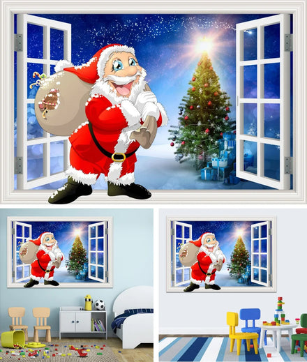 2025 Santa Claus Decoration Christmas Deer Background Decoration Family Christmas Party Living Room