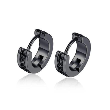 Hip Hop Rock Stainless Steel Earrings Fashion Personalized Chain Link Hoop Earring for Men and Women