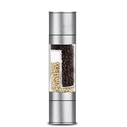 Manual Salt and Pepper Grinder Plastic Bottle Double Side Stainless Steel Mills Herb Spice Tools Spice Sea Salt Pepper Grinder