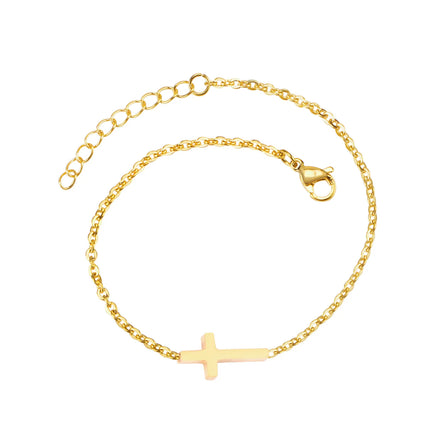 18CM Simple Link Chain Stainless Steel Sieraden Armbanden Star Cross Bracelets Gold Women