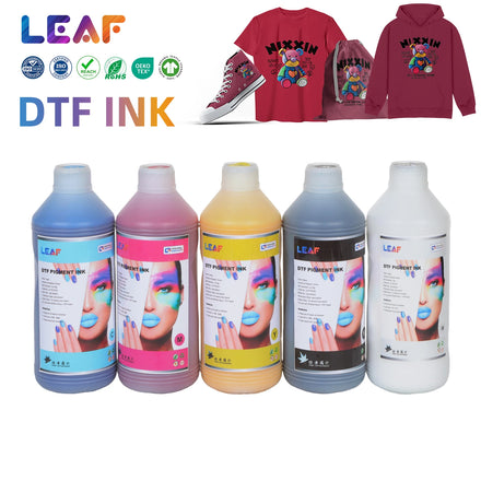 LEAF Eco-Friendly DTF Pigment Ink for Heat Press Transfer Compatible Withi3200 I1600 Xp600 Stable Color Performance