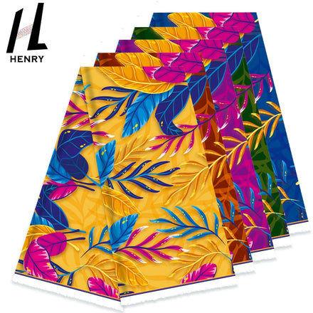 Henry New Arrival Artistic Printed Leaf Pattern Loungewear Dress Hawaiian Polyester Fabric for Clothes