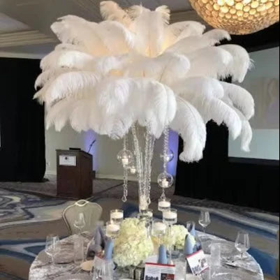 50-55cm White Natural Plume Ostrich Feathers for Party Carnival Home Wedding Centerpiece Xmas Holiday Decor DIY Craft Floral