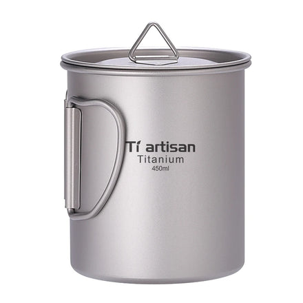 Chinese Products Titanium Cup with a Lid 450ml/15.22oz Ultra Lightweight Sturdy Outdoor Gear Camping Equipment