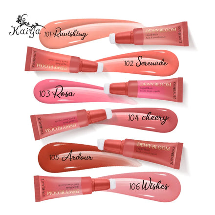 Kyahbeaute Dewy Bloom Beauty Wand Hydrated Cheek Cushion Blusher Silky Smooth Glam Makeup Dupe Creamy Gel Liquid Blush Fair