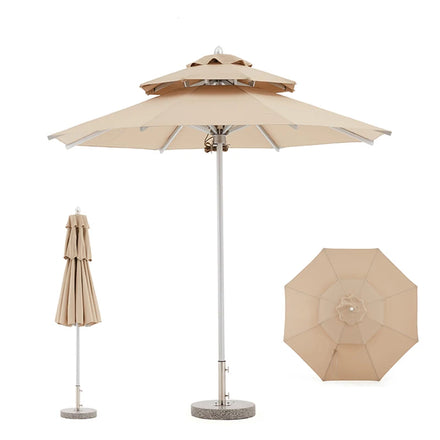 FEAMONT Outdoor Waterproof Umbrella Large Restaurant Cafe Hotel Garden Market Commercial Parasol Umbrella