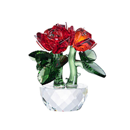 Crystal Rose Flower Figurine Glass Ornament Collection Mother's Day Valentine's Day Gifts