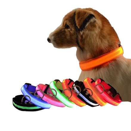 LED Lights Flashing Dog Pets Collars New Product Polyester in Night Flashing Popular Necklace Dog Pet Supplies