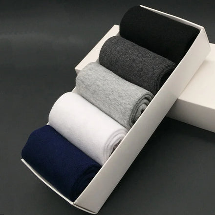 Wholesale Breathable Plain Black Cotton Custom Socks Formal Suit Dress Socks for Men Box Sets