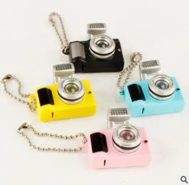 Cute Mini Toys Camera Charm with Light & Sound Keychain Ring Keyring Pendant Decor