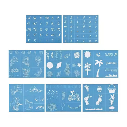 8Pcs Self-Adhesive Silk Screen Stencil Printing Mesh Transfers for DIY Home Decoration Bag T-Shirts