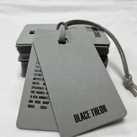 Customized Recycled Luxury Paper hang Tag UV Printed Embossed Logo Apparel Hang Tags & Labels for Luxury Clothing / Bags/Shoes