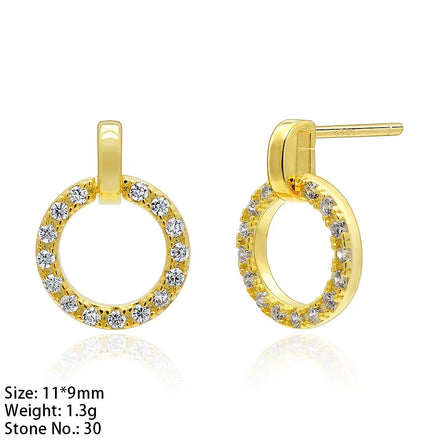 Fine Pure 925 Sterling Silver Earrings Stud DIY Jewelry Round Circle Simple Earring Women Wholesale