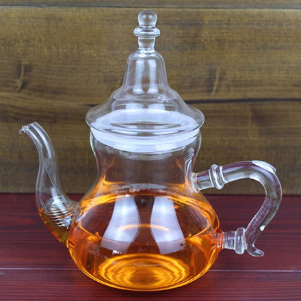 600ml/900ml/1100ml Glass Flower Teapot Glass Arabic Style Glass Teapot