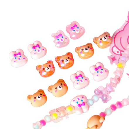 Wholesale Cute AB Color Bear Rabbit Resin Loose Beads for Diy Mobile Phone Chain Bracelets Necklace Making