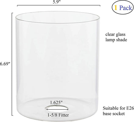 Wholesale Hand-Blown Clear Glass Cylinder Lamp Shade Replacement for Ceiling Pendant Fixture European Traditional Style