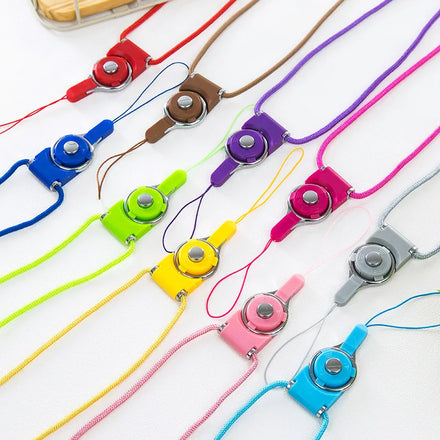 Wholesale Custom Cheap Round Detachable Cellphone Neck Lanyard for MP3 USB Mobile With Detachable Finger Ring