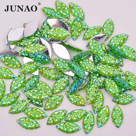JUNAO Wholesale 7*15mm Strass Clothing Decoration Stones 2000pcs Horse Eye Rhinestones for DIY