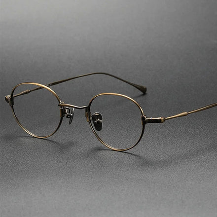 Durable Solid Round Full Rim Luxury Titanium Women's Reading Glasses Optical Frames Yvan TO1127 Ready to Ship