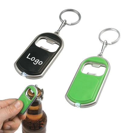Wholesale Cheap Custom LED Light Flashlight Torch Bottle Opener Hot Sales 3-in-1 Multifunction Plastic Keychain