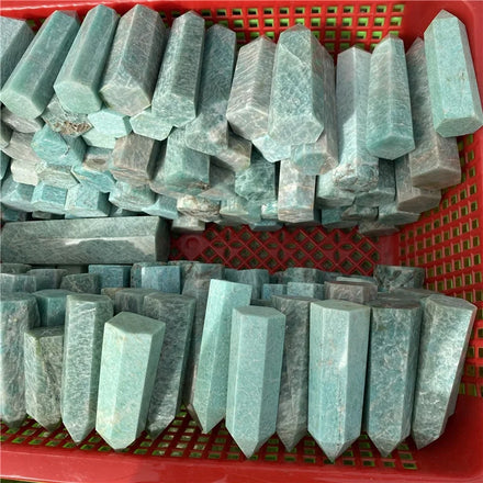 Wholesale Natural Healing Crystal Gemstone Amazonite Stone Tower Blue Amazonite Point for Decoration