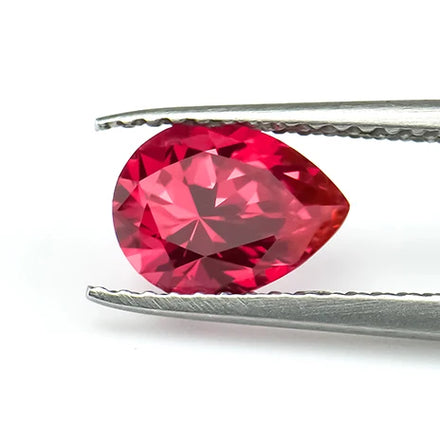 Wholesale Beautiful Red Color Pear Shape Lab Created Hydrothermal Ruby Loose Gemstones for Sale