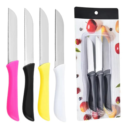 Color Handle Fruit Knife Vegetable Knifeserrated Knife Small Stainless Steel Hot Seller 6 Piece Set of Fruit Knives