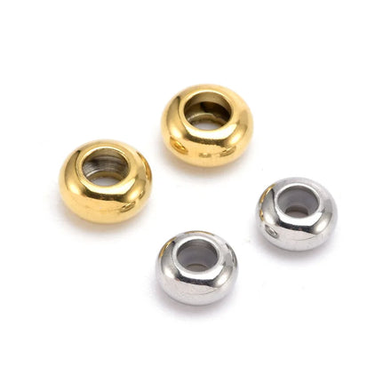 Wholesale Stainless Steel Round Flat Spacer Beads Gold Plated Round Spacer Positioning Beads for Diy Jewelry Making