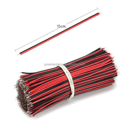 100Pcs 15cm Cut to Length 2Pin Red Black Extension Electric Cable 2 Pin 5050 3528 LED Strip Light Extend Connector Cable Wire