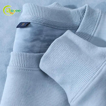 Custom Premium 600Gsm Fleece Lined Mens Hoodies & Sweatshirts Cotton Crew Neck Winter Sweatshirt Men Polyester