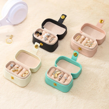 Luxury Wholesales Mini Portable Jewellery Box Leather Storage Organizer Travel Ring Leather case
