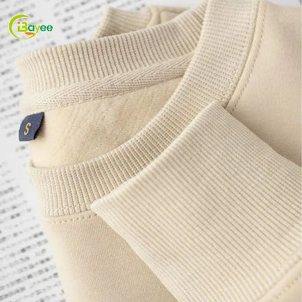 Custom Fleece Lined Long Sleeve Mens Hoodies & Sweatshirts Thick Oversized Crew Neck Blank Sweatshirt for Printing
