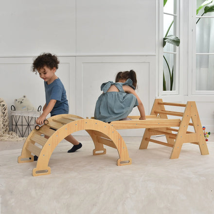 Children's Wooden Foldable Climbing Triangle Toy Indoor Playground Kid Climb Frame Ramp for Gym Climb & Pickler Triangle