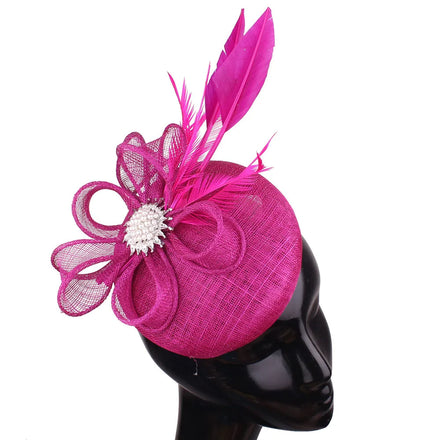 Aliexpress amazon Organza Church Hats Bride Four Layers Hemp Tiara Fascinator Hats for Ladies Banquet Tea Party Hat
